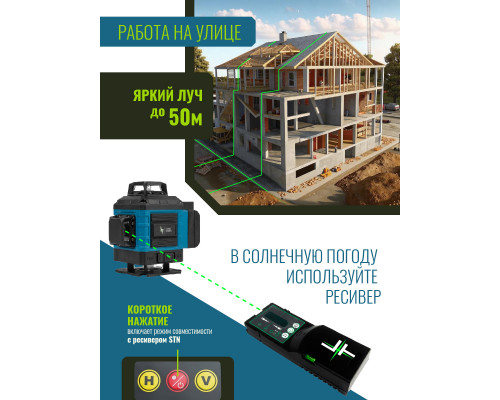 Профессиональный Лазерный уровень (нивелир) LT 4D 16 линий серии X